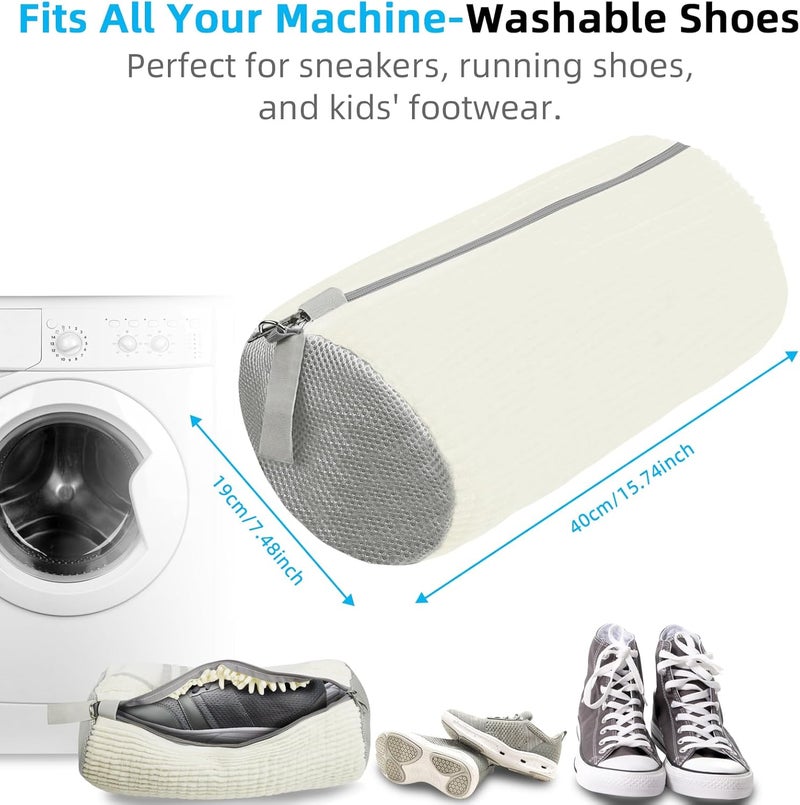 DOBVDLA Shoe Washing Machine Bag | Laundry Shoe Bag for Washer and Dryer, 1pcs Reusable Shoes Cleaner Bags, Chenille Microfiber for Sneakers Tennis Shoes, Zipper with Lock Ring - Image 4